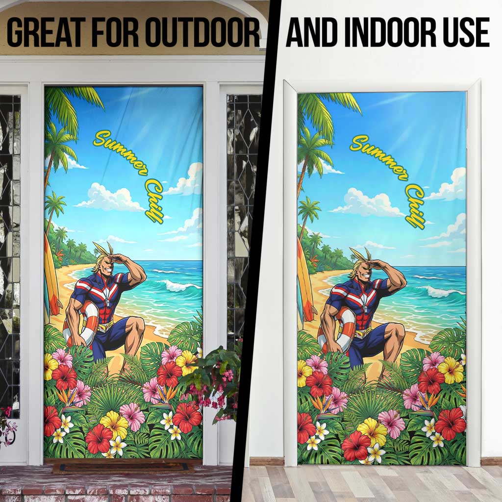 Toshinori Yagi Summer Chill Door Cover Heroic Tropical Anime Art