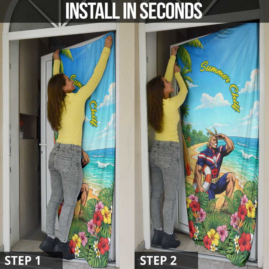 Toshinori Yagi Summer Chill Door Cover Heroic Tropical Anime Art