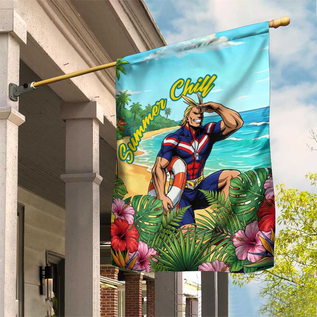 Toshinori Yagi Summer Chill Garden Flag Heroic Tropical Anime Art