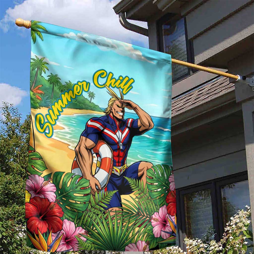 Toshinori Yagi Summer Chill Garden Flag Heroic Tropical Anime Art
