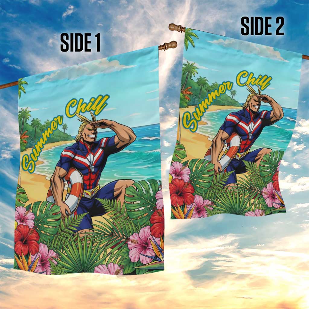 Toshinori Yagi Summer Chill Garden Flag Heroic Tropical Anime Art