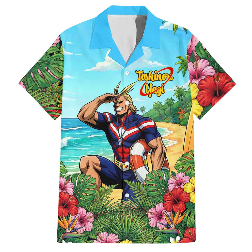 Toshinori Yagi Summer Chill Hawaiian Shirt Heroic Tropical Anime Art