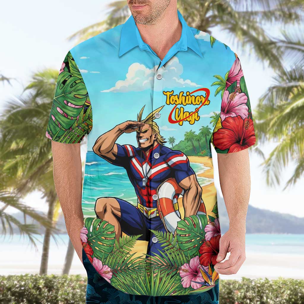 Toshinori Yagi Summer Chill Hawaiian Shirt Heroic Tropical Anime Art