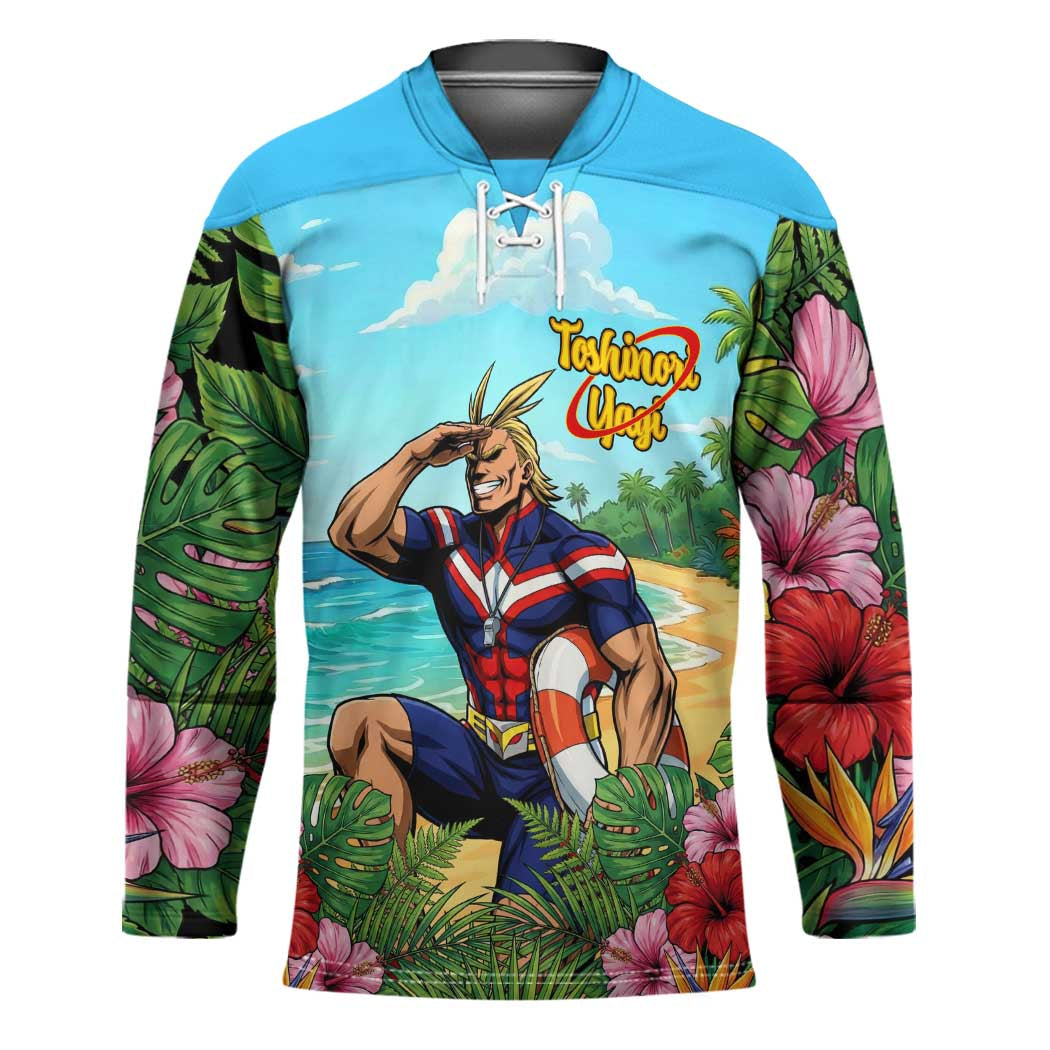 Toshinori Yagi Summer Chill Hockey Jersey Heroic Tropical Anime Art