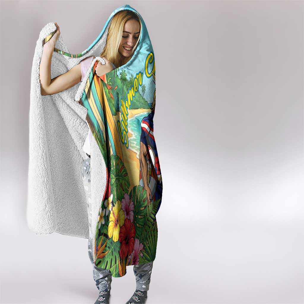 Toshinori Yagi Summer Chill Hooded Blanket Heroic Tropical Anime Art