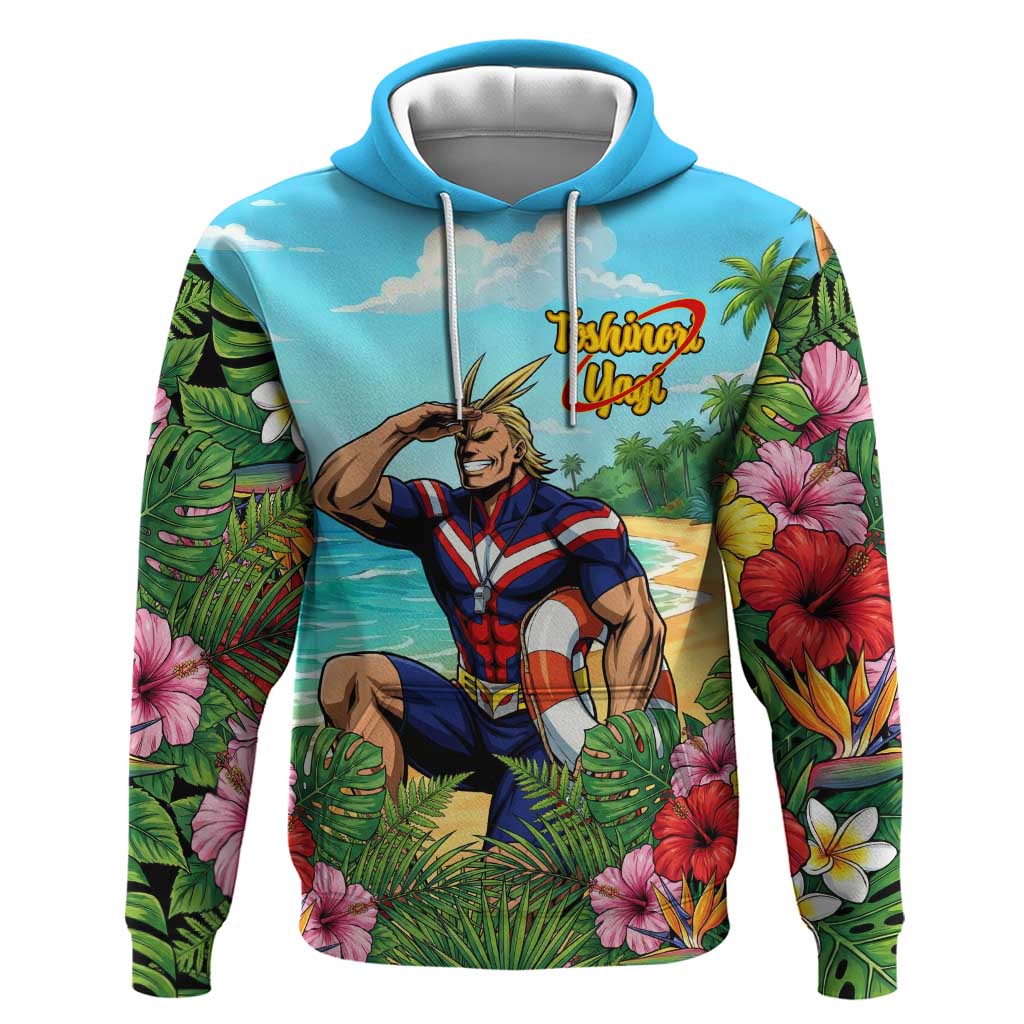 Toshinori Yagi Summer Chill Hoodie Heroic Tropical Anime Art