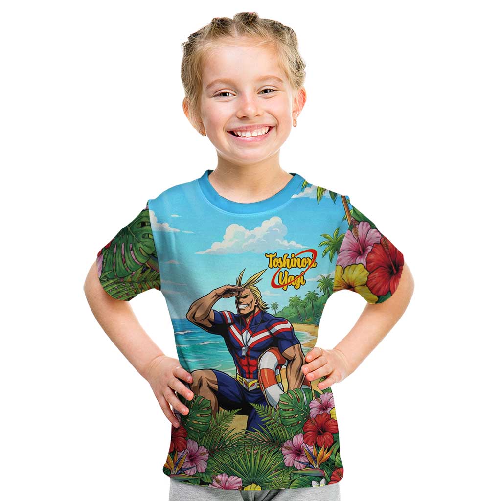 Toshinori Yagi Summer Chill Kid T Shirt Heroic Tropical Anime Art