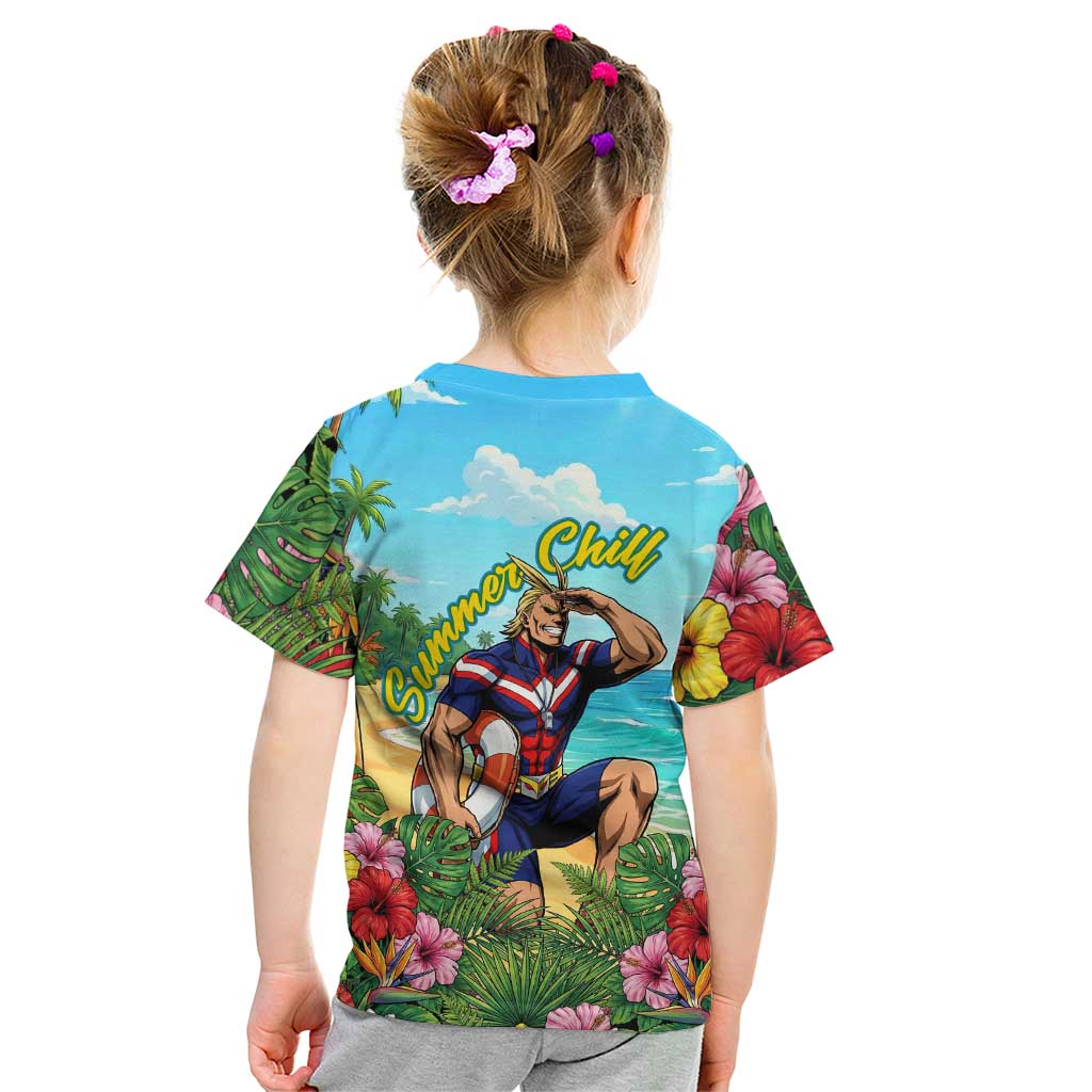 Toshinori Yagi Summer Chill Kid T Shirt Heroic Tropical Anime Art