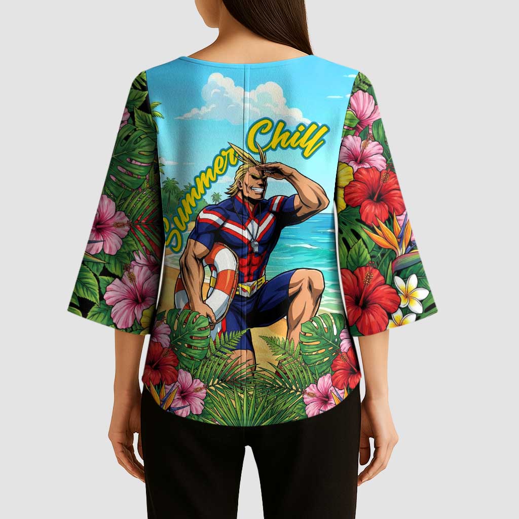 Toshinori Yagi Summer Chill Kimono Sleeve Blouse Heroic Tropical Anime Art