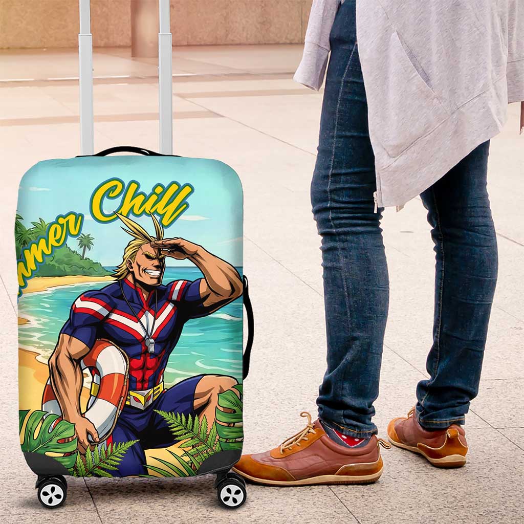 Toshinori Yagi Summer Chill Luggage Cover Heroic Tropical Anime Art