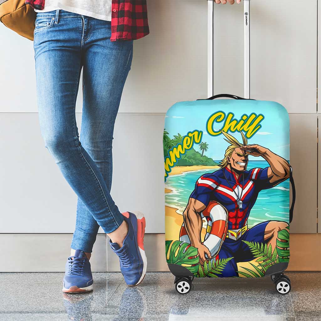 Toshinori Yagi Summer Chill Luggage Cover Heroic Tropical Anime Art