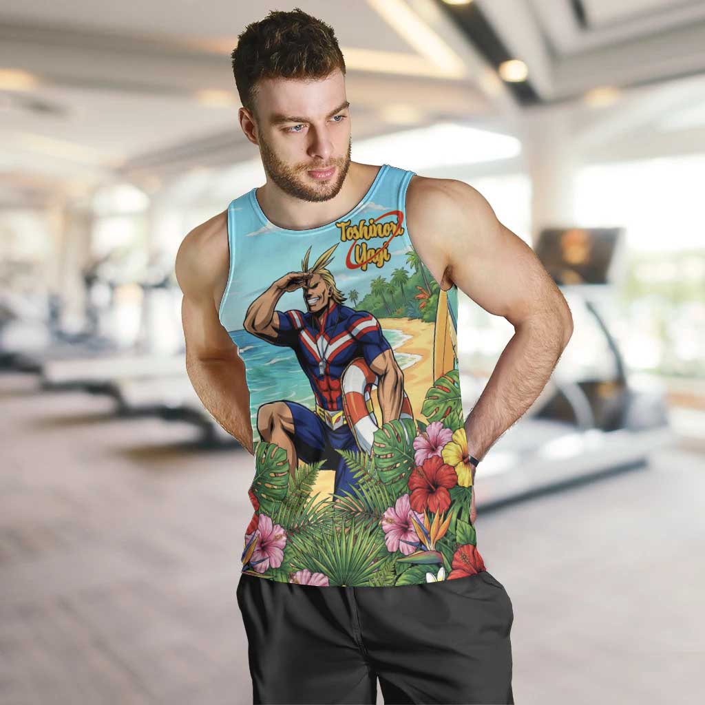 Toshinori Yagi Summer Chill Men Tank Top Heroic Tropical Anime Art