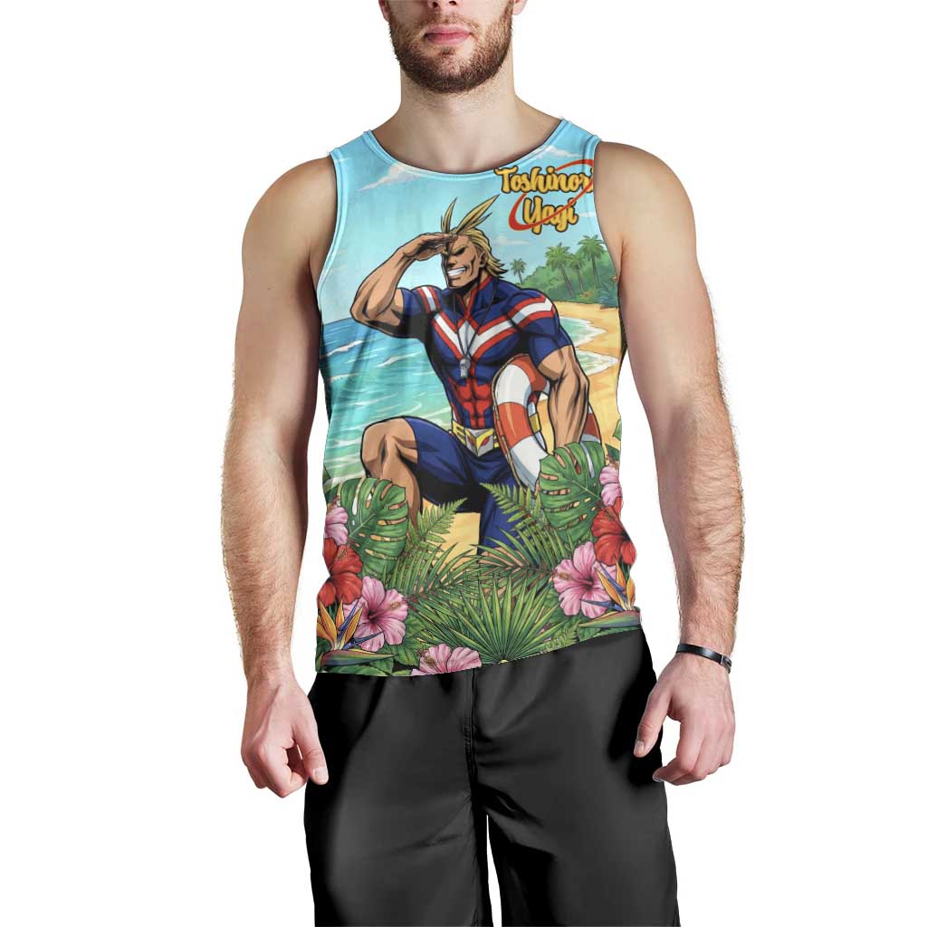 Toshinori Yagi Summer Chill Men Tank Top Heroic Tropical Anime Art