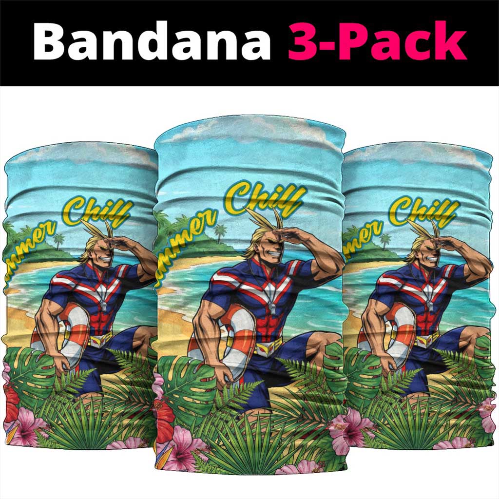 Toshinori Yagi Summer Chill Neck Gaiter Heroic Tropical Anime Art