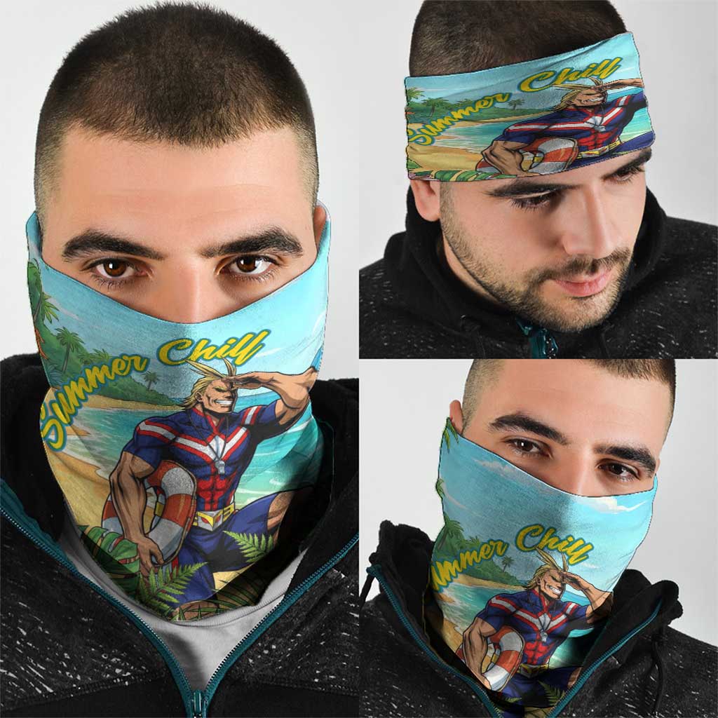 Toshinori Yagi Summer Chill Neck Gaiter Heroic Tropical Anime Art