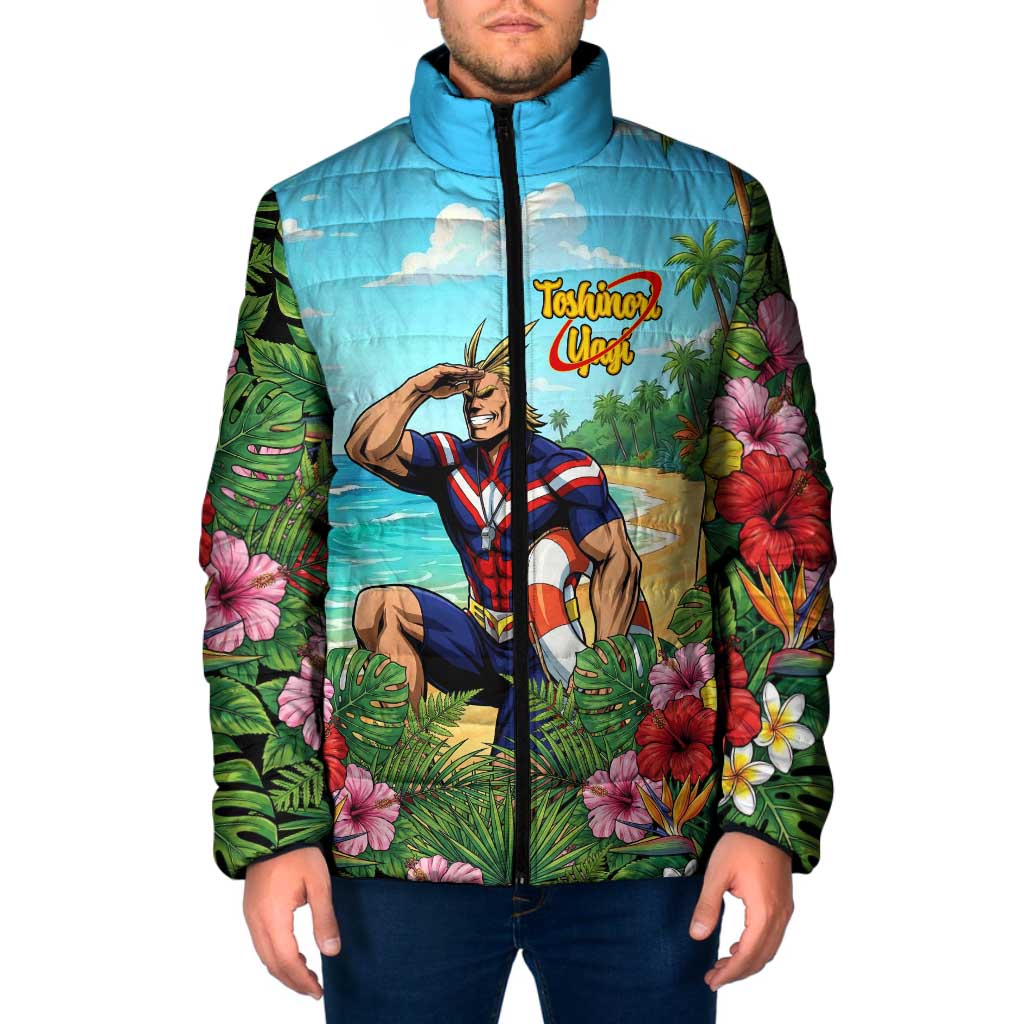 Toshinori Yagi Summer Chill Padded Jacket Heroic Tropical Anime Art