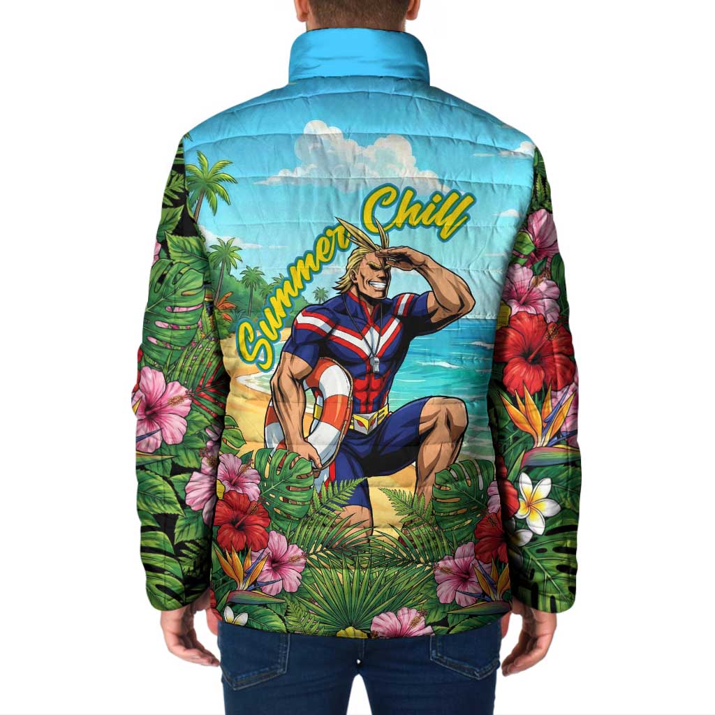 Toshinori Yagi Summer Chill Padded Jacket Heroic Tropical Anime Art