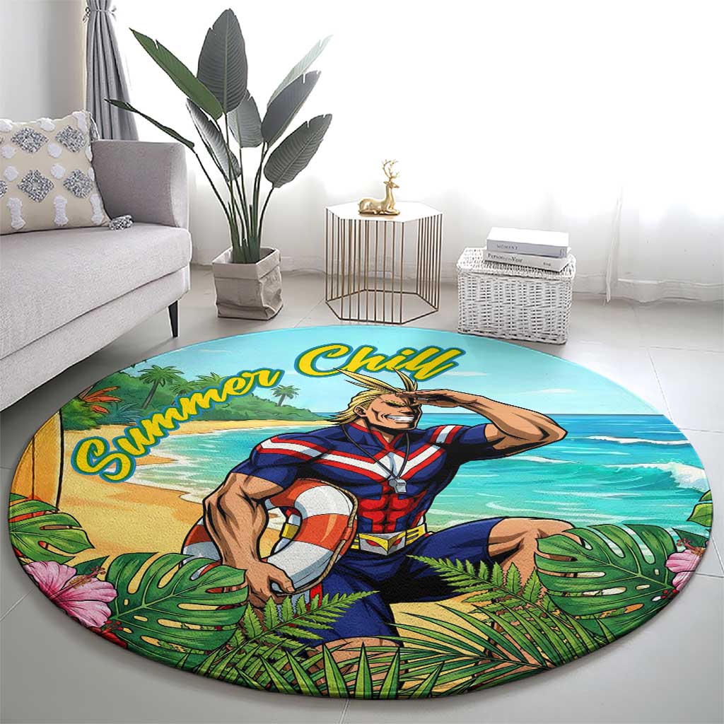 Toshinori Yagi Summer Chill Round Carpet Heroic Tropical Anime Art