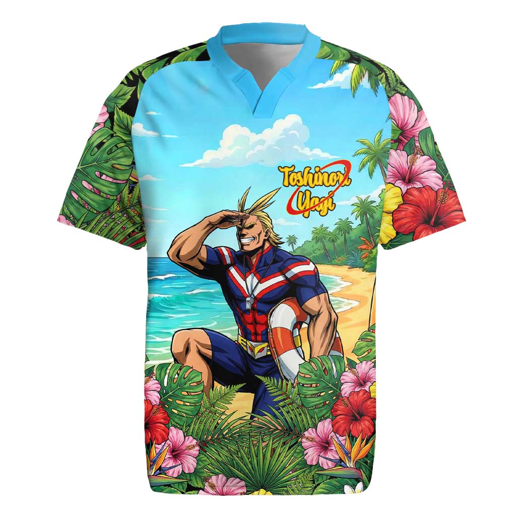 Toshinori Yagi Summer Chill Rugby Jersey Heroic Tropical Anime Art