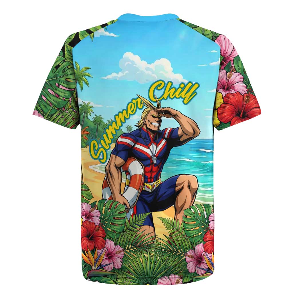 Toshinori Yagi Summer Chill Rugby Jersey Heroic Tropical Anime Art