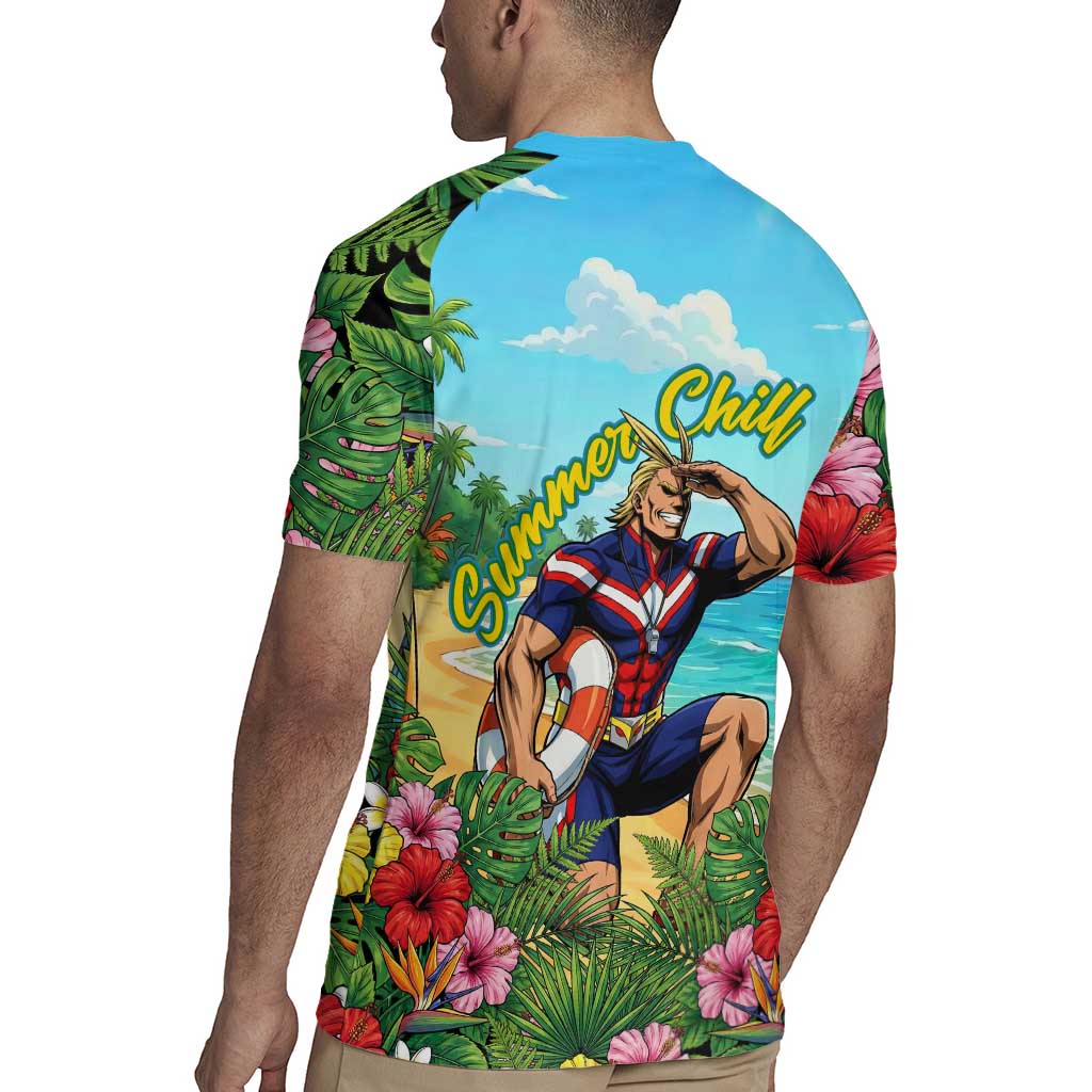 Toshinori Yagi Summer Chill Rugby Jersey Heroic Tropical Anime Art
