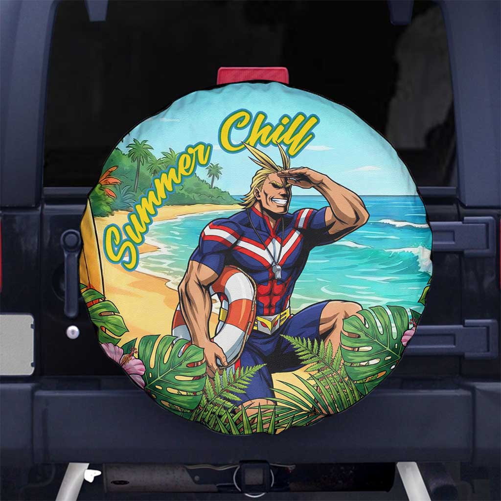 Toshinori Yagi Summer Chill Spare Tire Cover Heroic Tropical Anime Art