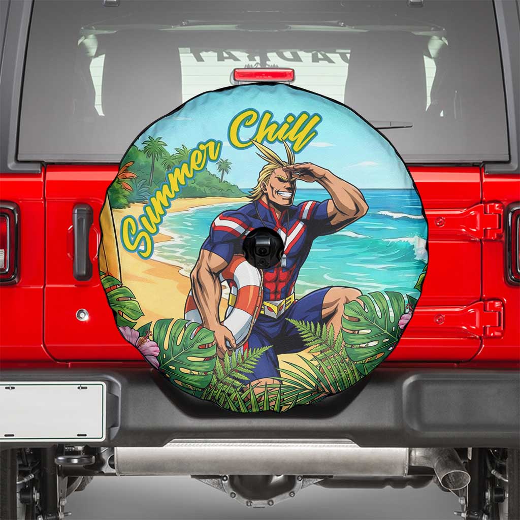Toshinori Yagi Summer Chill Spare Tire Cover Heroic Tropical Anime Art