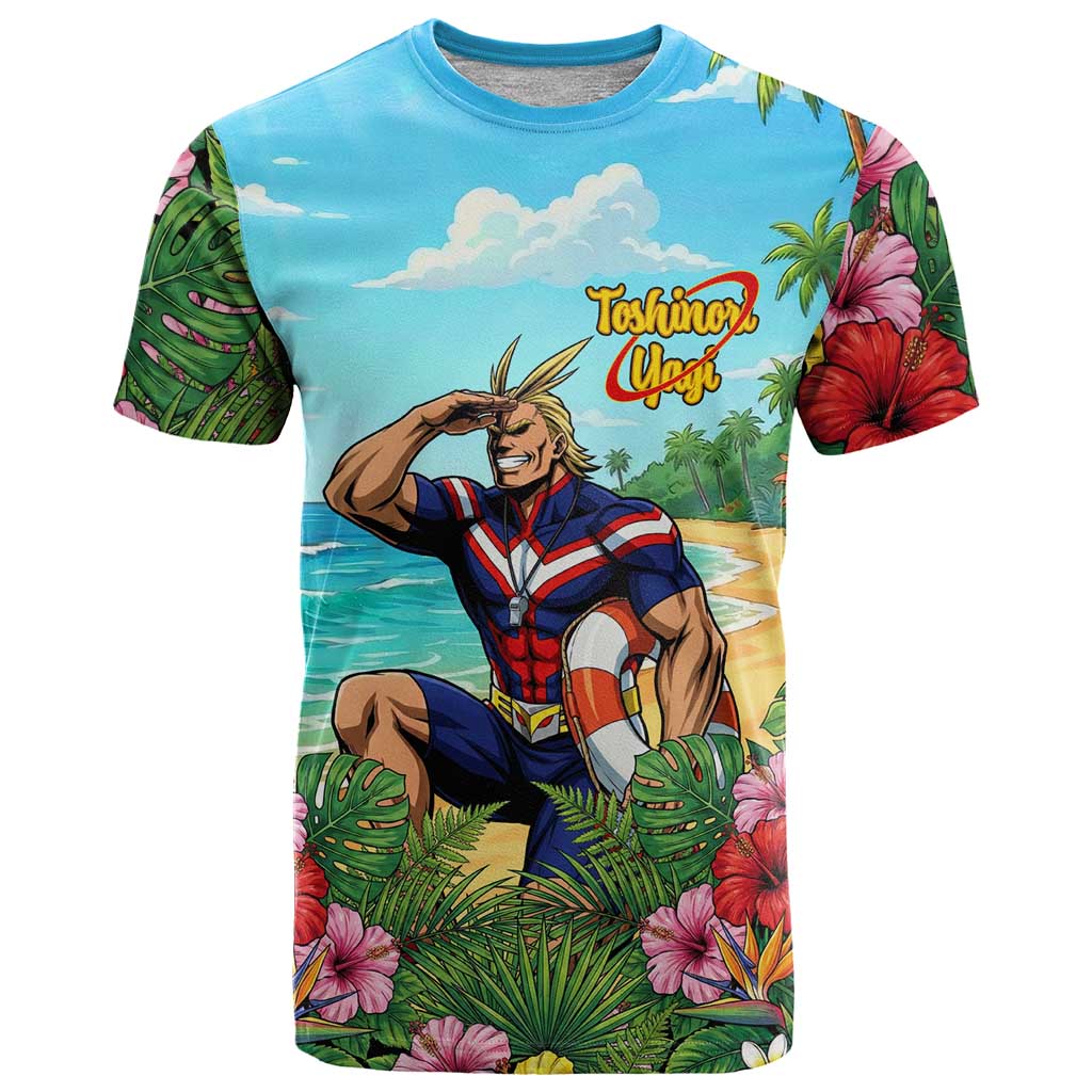 Toshinori Yagi Summer Chill T Shirt Heroic Tropical Anime Art