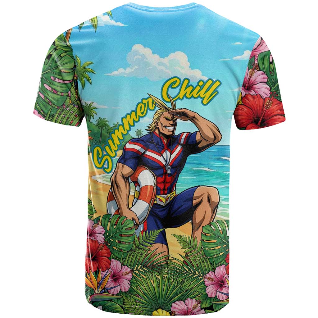Toshinori Yagi Summer Chill T Shirt Heroic Tropical Anime Art