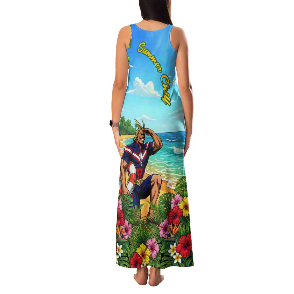 Toshinori Yagi Summer Chill Tank Maxi Dress Heroic Tropical Anime Art