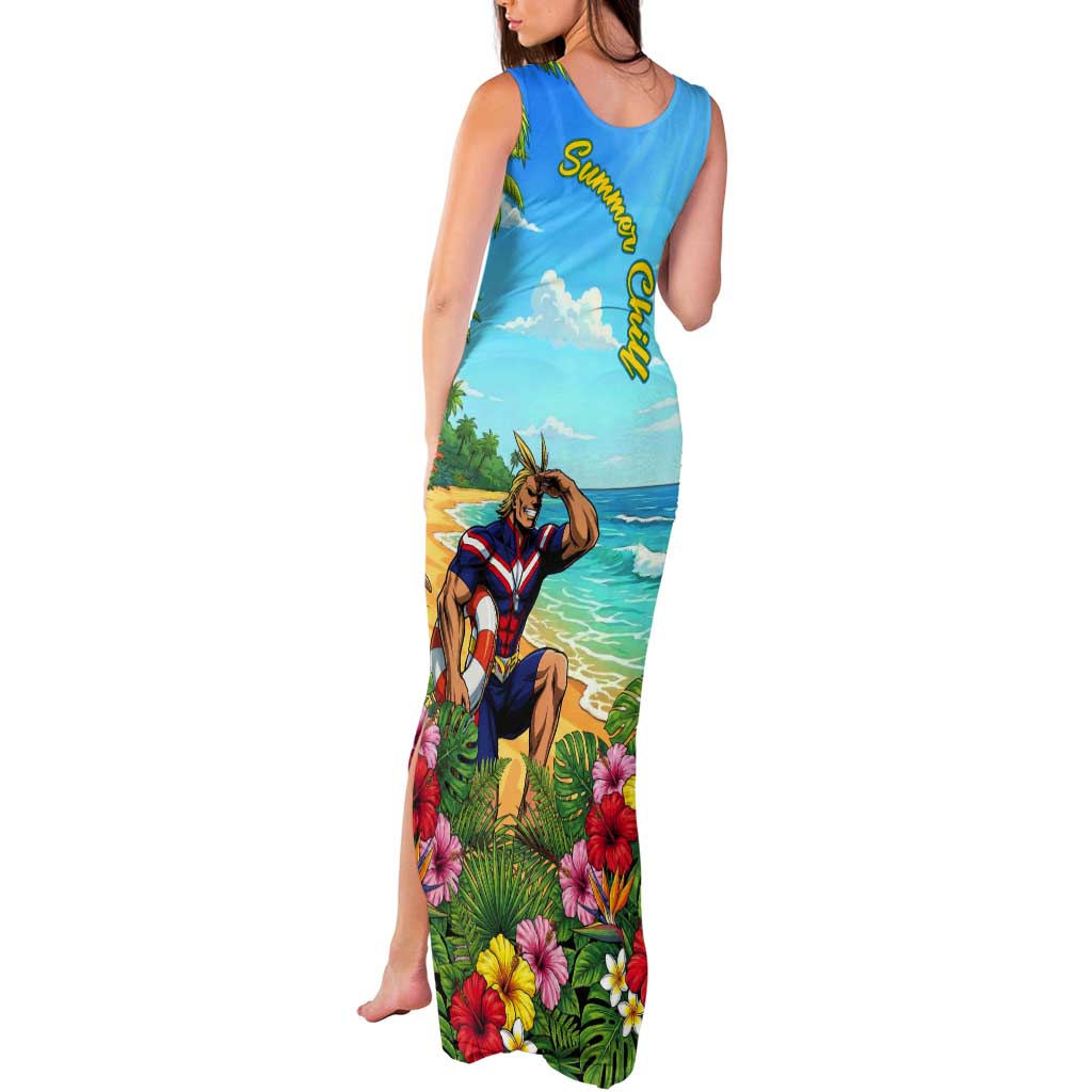 Toshinori Yagi Summer Chill Tank Maxi Dress Heroic Tropical Anime Art
