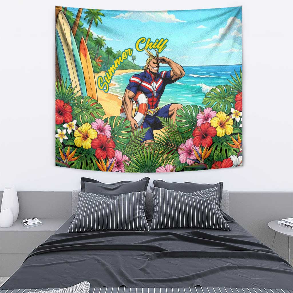 Toshinori Yagi Summer Chill Tapestry Heroic Tropical Anime Art