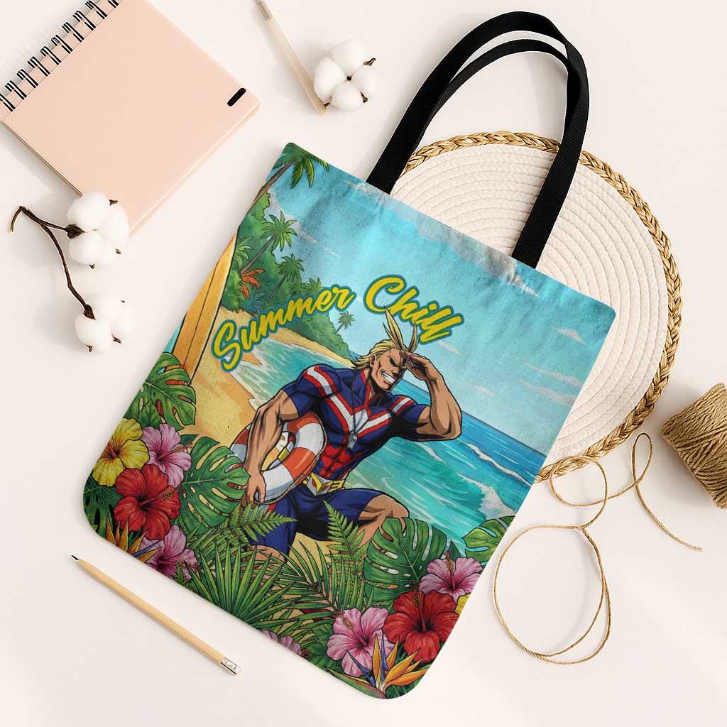 Toshinori Yagi Summer Chill Tote Bag Heroic Tropical Anime Art