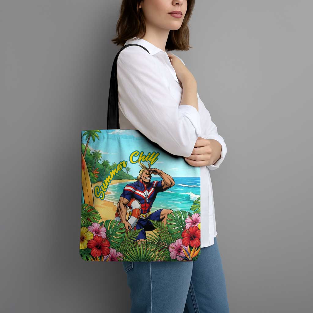 Toshinori Yagi Summer Chill Tote Bag Heroic Tropical Anime Art