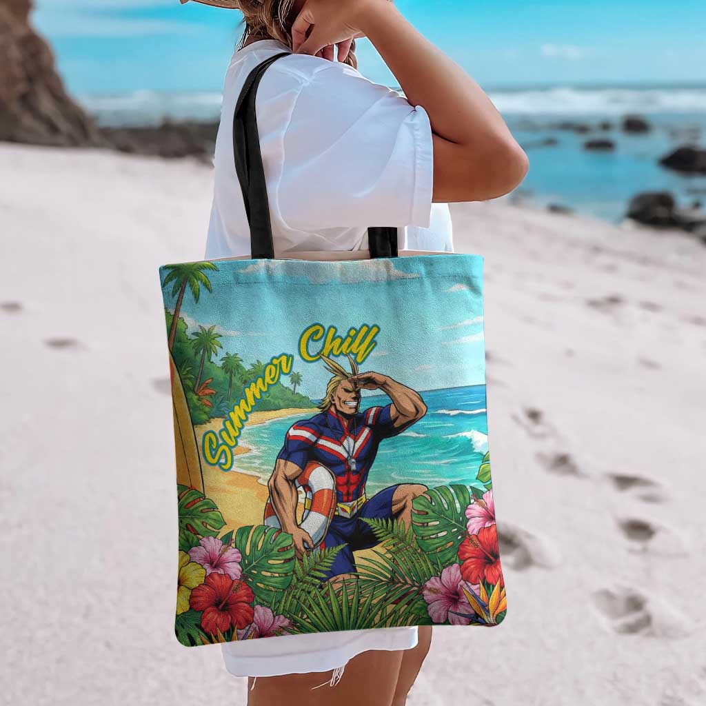 Toshinori Yagi Summer Chill Tote Bag Heroic Tropical Anime Art