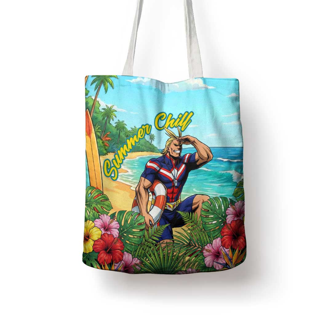Toshinori Yagi Summer Chill Tote Bag Heroic Tropical Anime Art