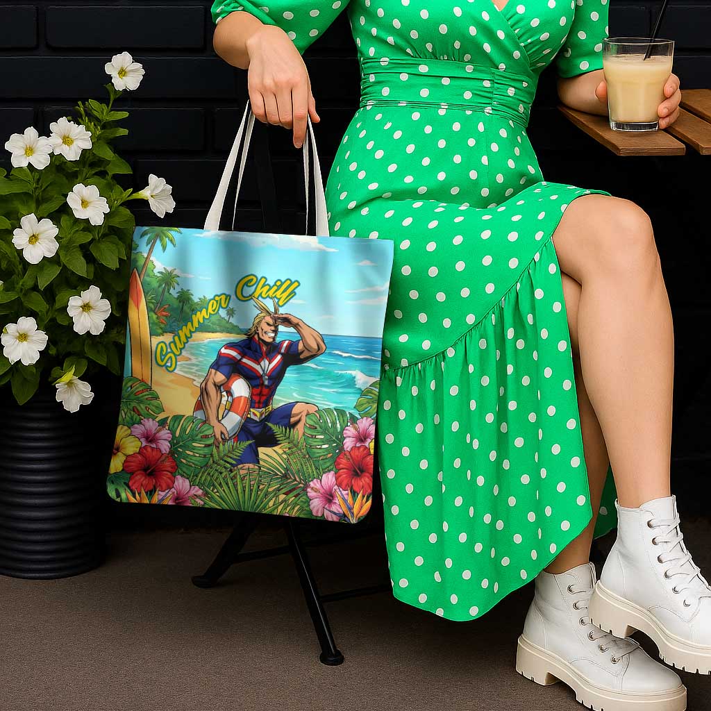 Toshinori Yagi Summer Chill Tote Bag Heroic Tropical Anime Art