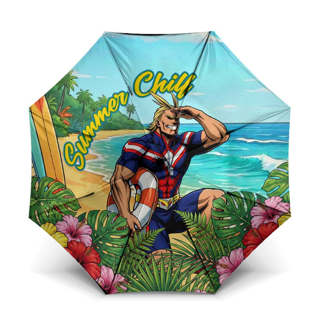 Toshinori Yagi Summer Chill Umbrella Heroic Tropical Anime Art