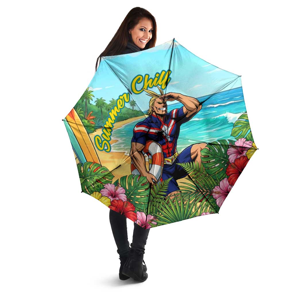 Toshinori Yagi Summer Chill Umbrella Heroic Tropical Anime Art