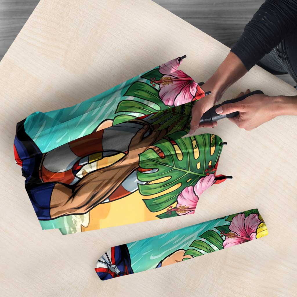 Toshinori Yagi Summer Chill Umbrella Heroic Tropical Anime Art