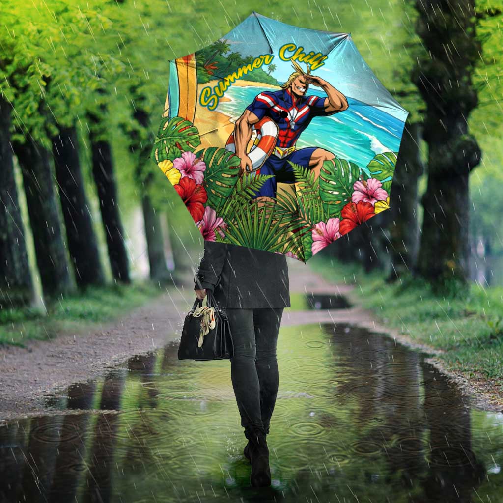 Toshinori Yagi Summer Chill Umbrella Heroic Tropical Anime Art