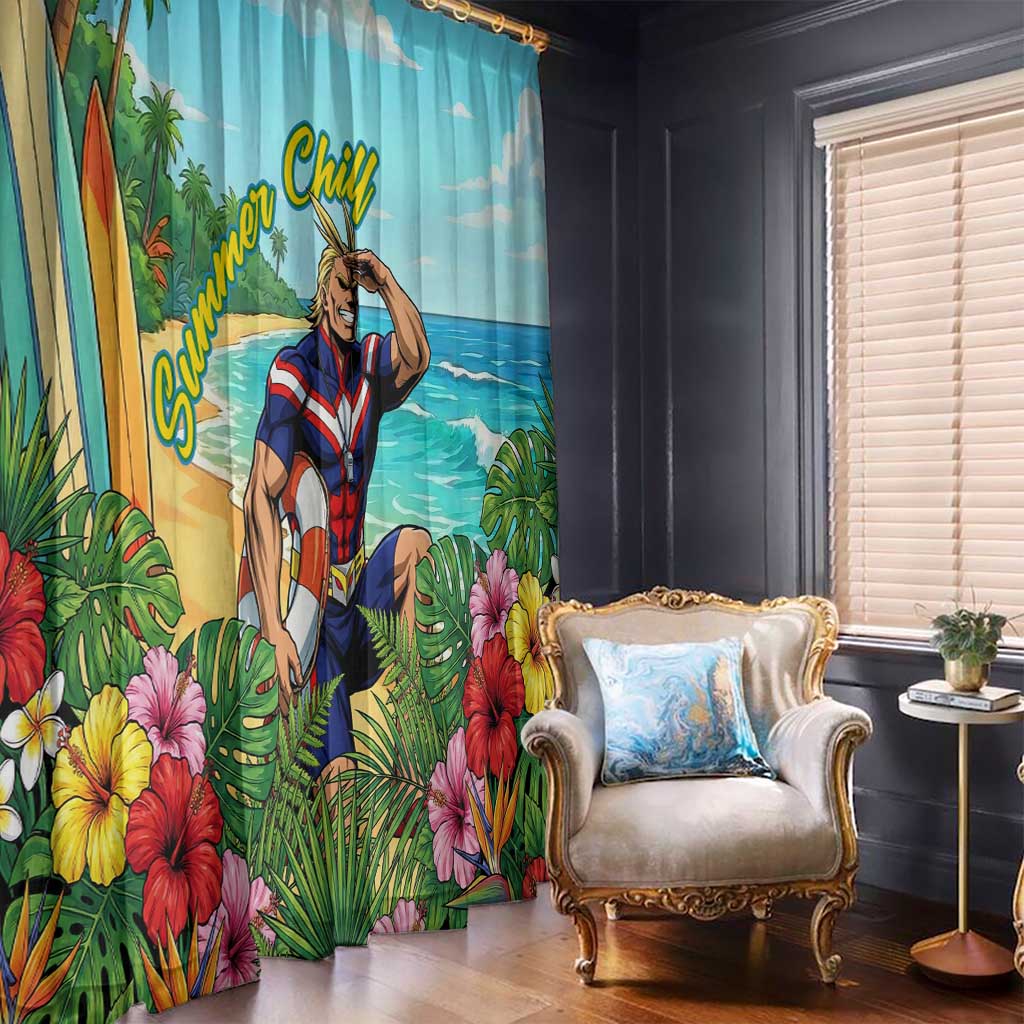 Toshinori Yagi Summer Chill Window Curtain Heroic Tropical Anime Art