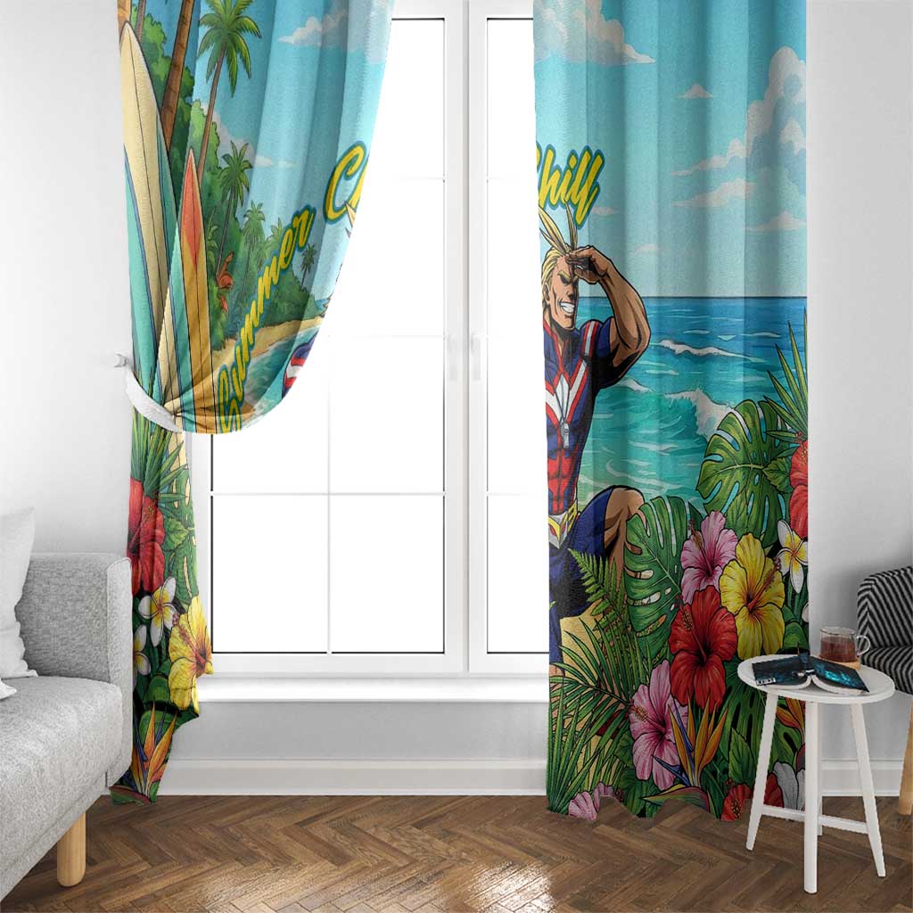 Toshinori Yagi Summer Chill Window Curtain Heroic Tropical Anime Art