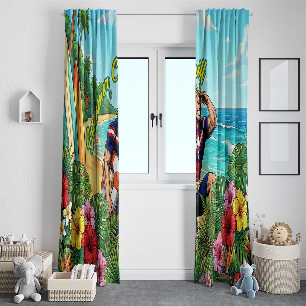 Toshinori Yagi Summer Chill Window Curtain Heroic Tropical Anime Art