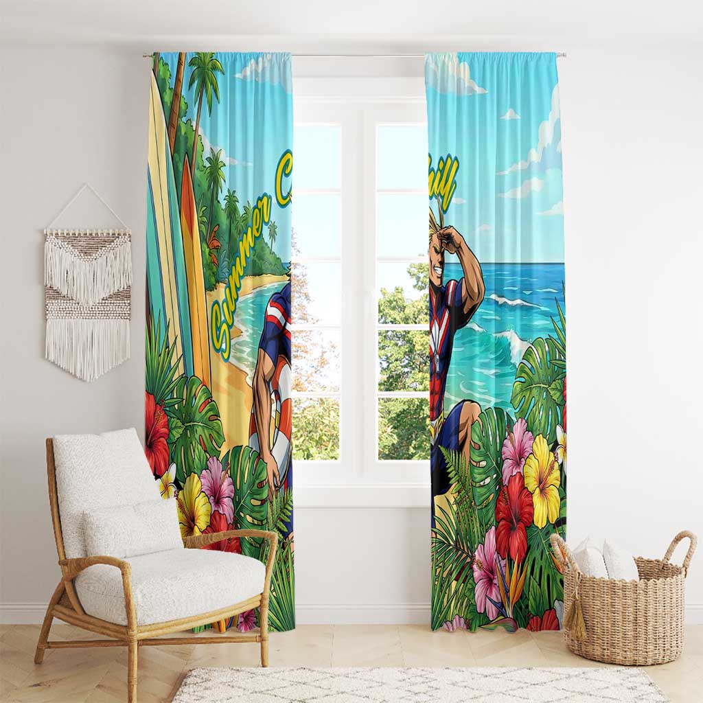 Toshinori Yagi Summer Chill Window Curtain Heroic Tropical Anime Art