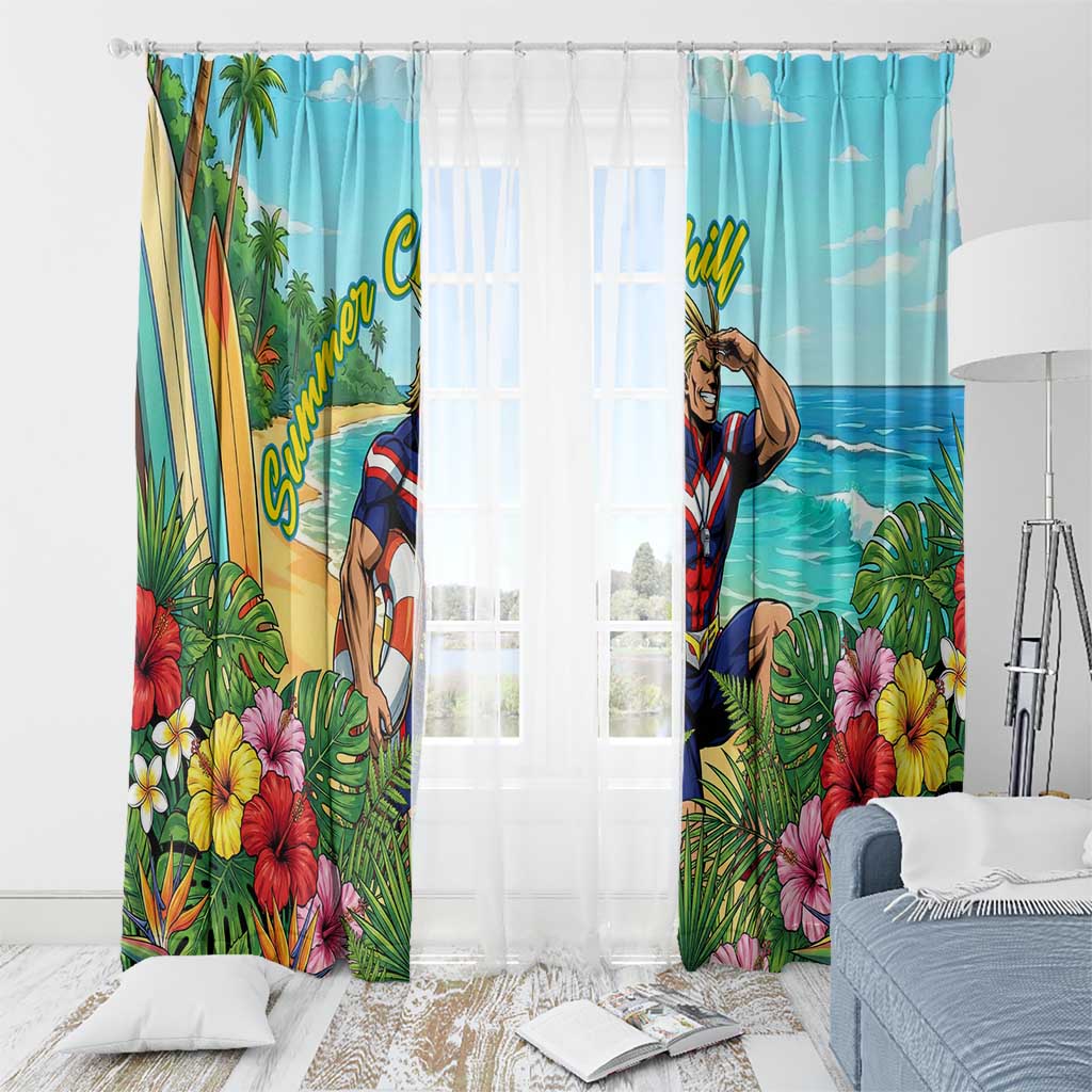Toshinori Yagi Summer Chill Window Curtain Heroic Tropical Anime Art