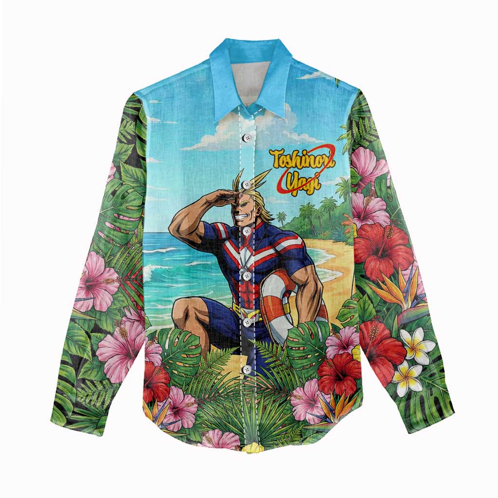 Toshinori Yagi Summer Chill Women Casual Shirt Heroic Tropical Anime Art