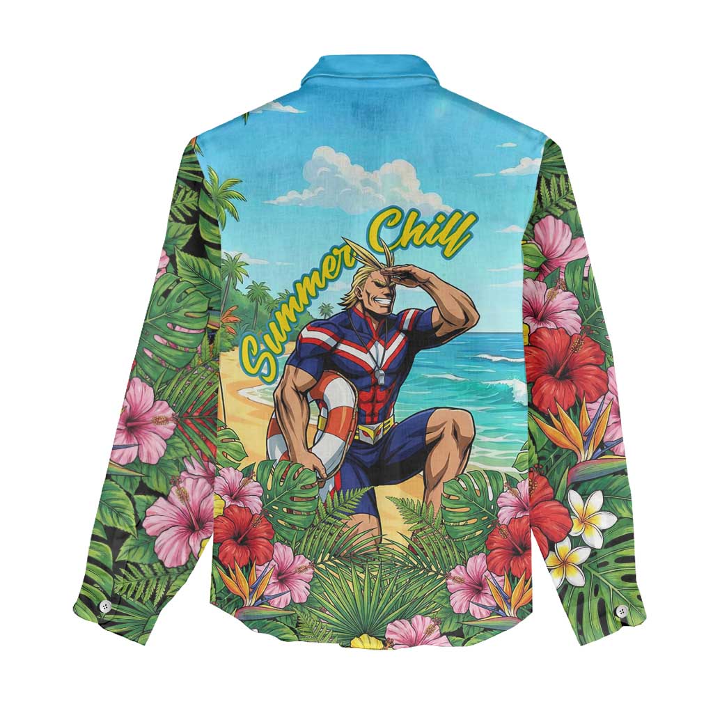 Toshinori Yagi Summer Chill Women Casual Shirt Heroic Tropical Anime Art
