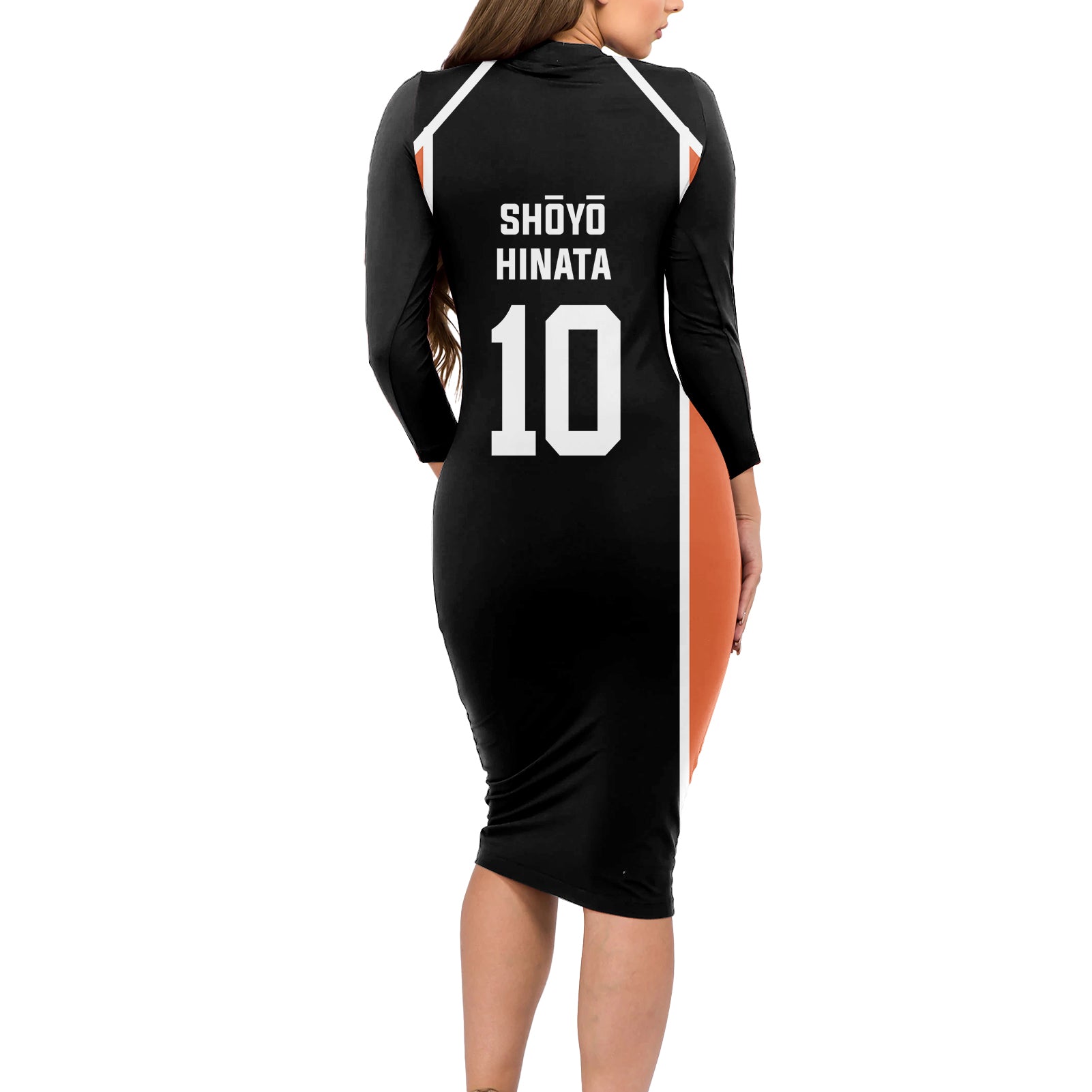 Shoyo Hinata - Number 10 Karasuno Long Sleeve Bodycon Dress