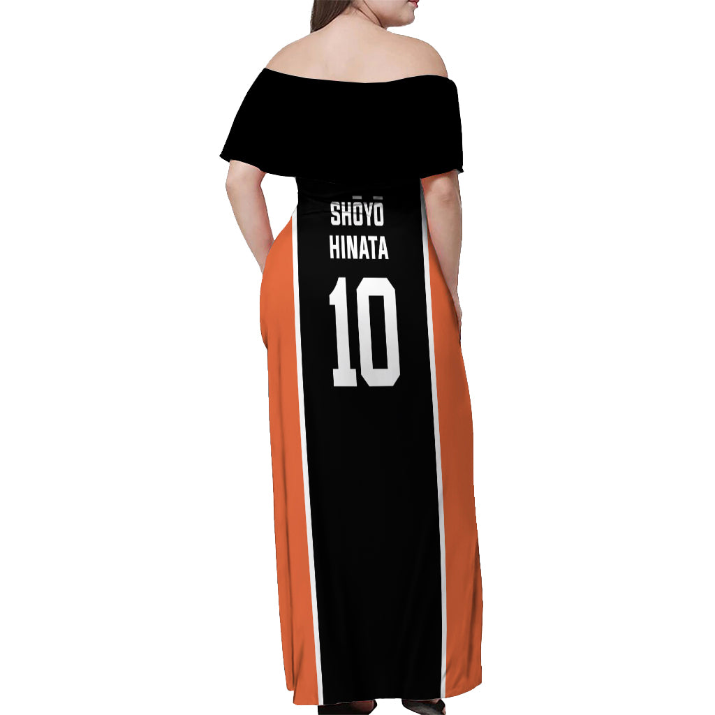 Shoyo Hinata - Number 10 Karasuno Off Shoulder Maxi Dress